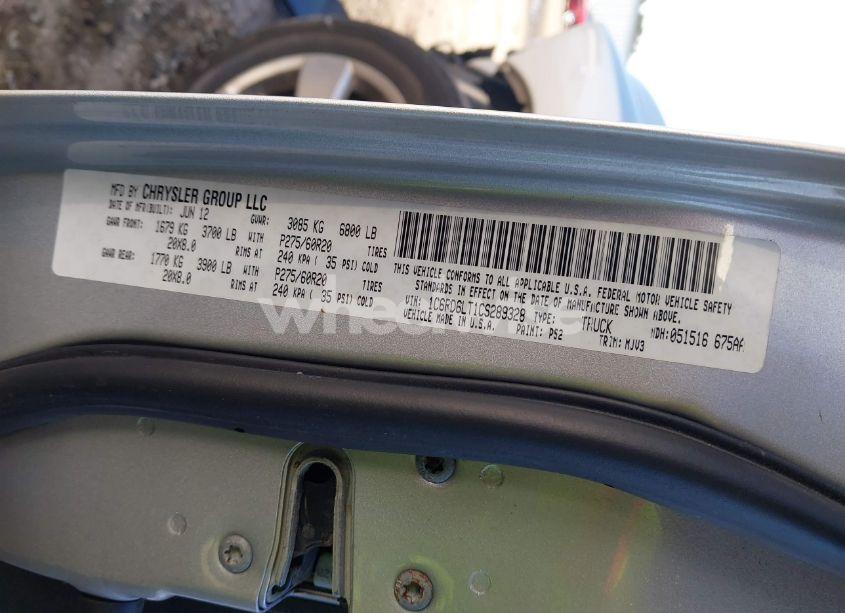 Photo 9 of 2012 Ram 1500 SLT (VIN 1C6RD6LT1CS289328)