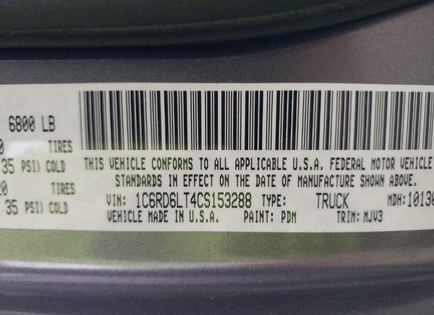 Photo 9 of 2012 Ram 1500 SLT (VIN 1C6RD6LT4CS153288)