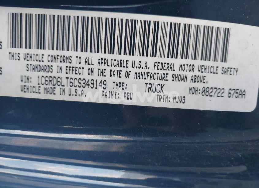 Photo 9 of 2012 Ram 1500 SLT (VIN 1C6RD6LT6CS349149)