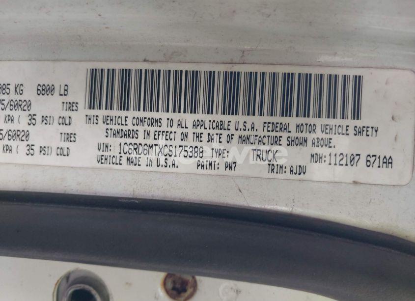 Photo 9 of 2012 Ram 1500 SPORT (VIN 1C6RD6MTXCS175388)