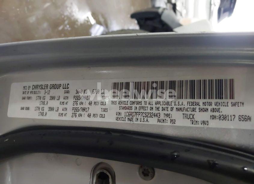 Photo 9 of 2012 Ram 1500 ST (VIN 1C6RD7FP7CS232443)