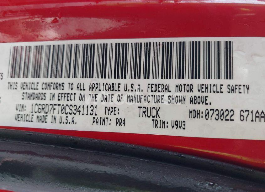 Photo 9 of 2012 Ram 1500 ST (VIN 1C6RD7FT0CS341131)