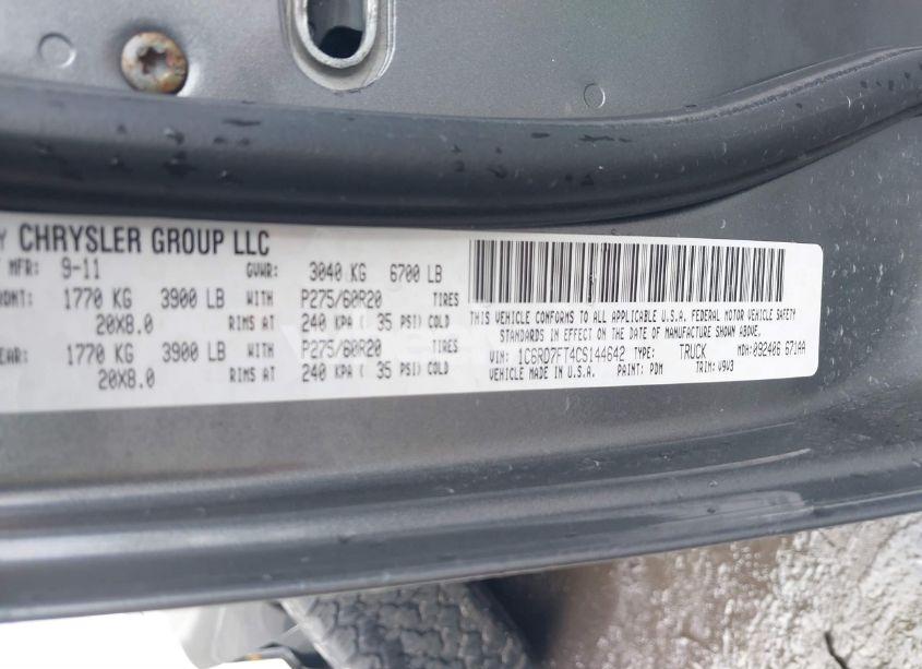 Photo 9 of 2012 Ram 1500 ST (VIN 1C6RD7FT4CS144642)