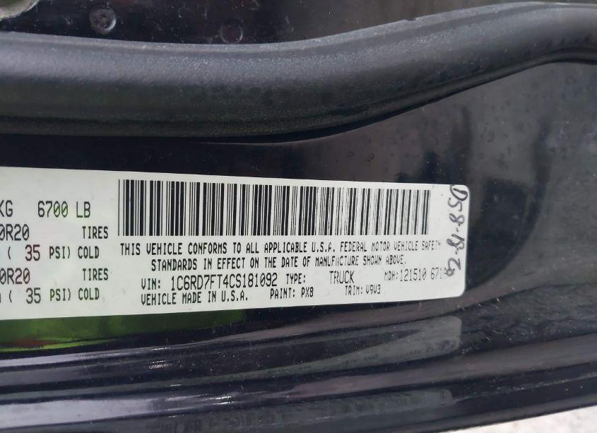 Photo 9 of 2012 Ram 1500 ST (VIN 1C6RD7FT4CS181092)