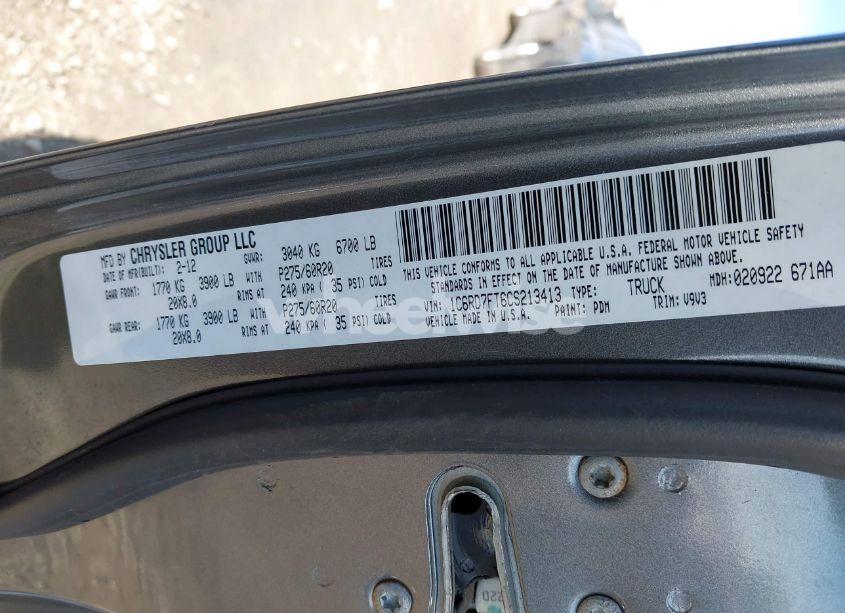 Photo 9 of 2012 Ram 1500 ST (VIN 1C6RD7FT6CS213413)