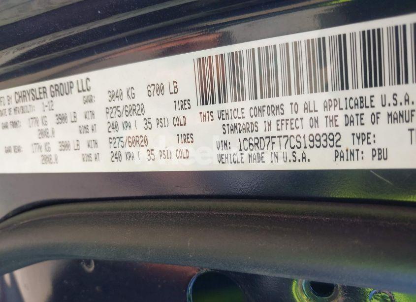 Photo 9 of 2012 Ram 1500 ST (VIN 1C6RD7FT7CS199392)