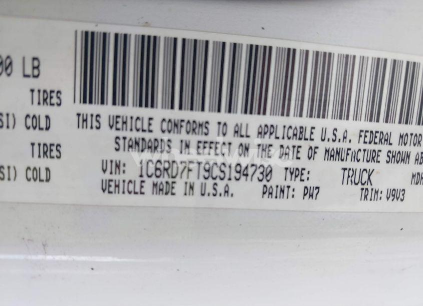 Photo 9 of 2012 Ram 1500 ST (VIN 1C6RD7FT9CS194730)