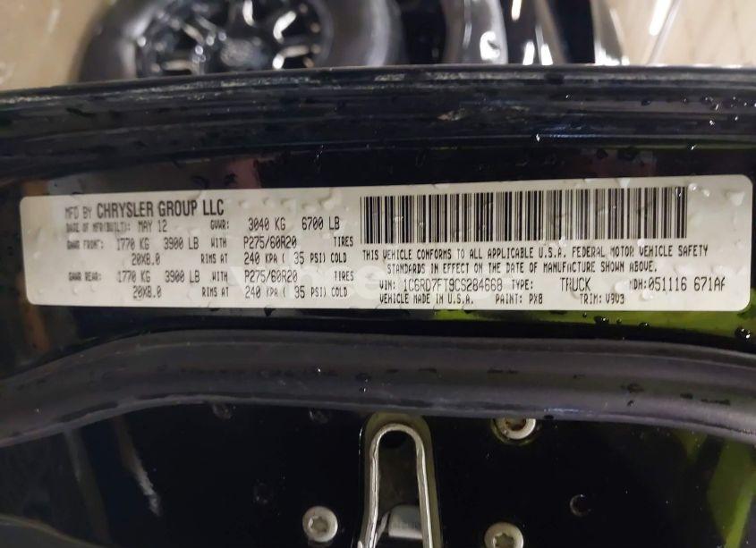 Photo 9 of 2012 Ram 1500 ST (VIN 1C6RD7FT9CS284668)