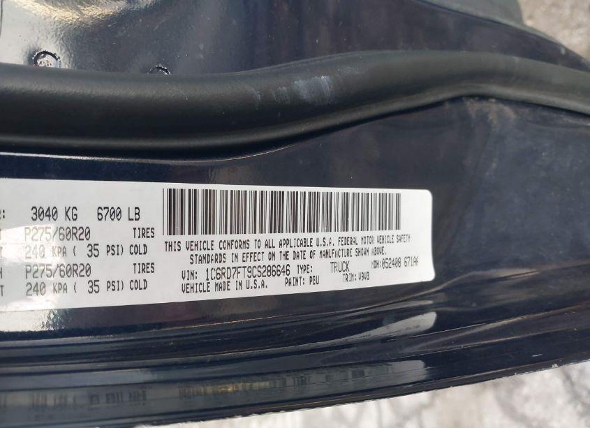 Photo 9 of 2012 Ram 1500 ST/EXPRESS/TRADESMAN (VIN 1C6RD7FT9CS286646)