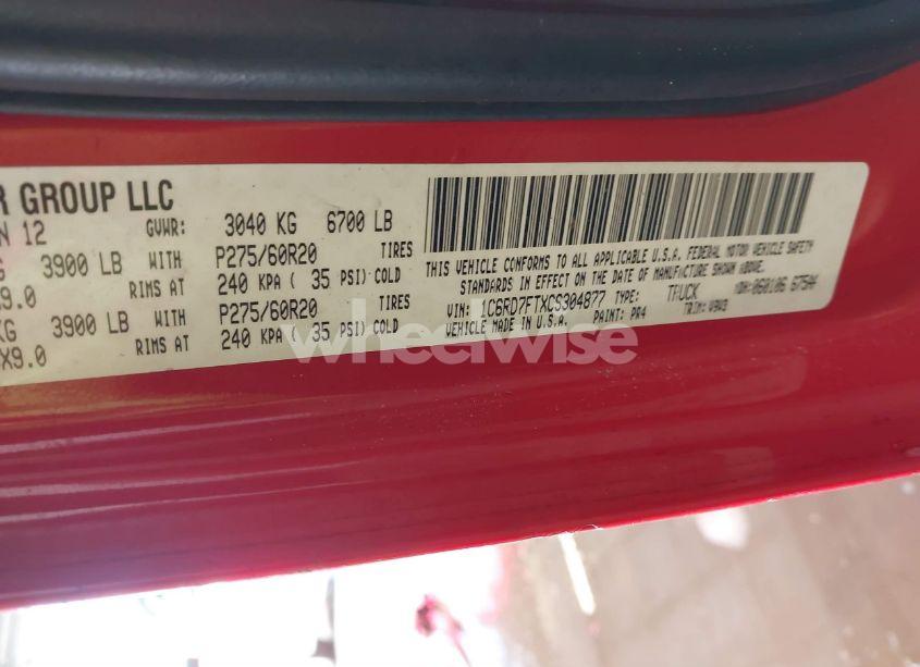 Photo 9 of 2012 Ram 1500 ST (VIN 1C6RD7FTXCS304877)