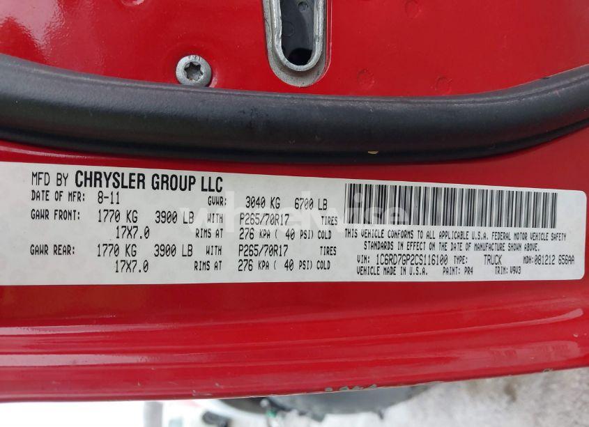 Photo 9 of 2012 Ram 1500 SLT (VIN 1C6RD7GP2CS116100)