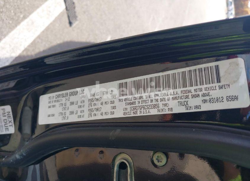 Photo 9 of 2012 Ram 1500 SLT (VIN 1C6RD7GP6CS233856)