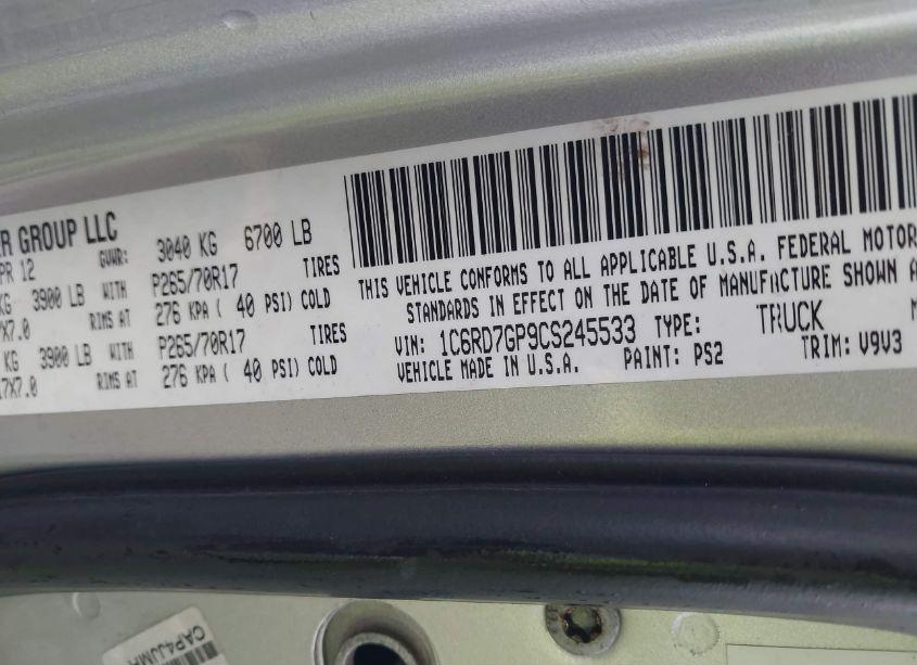 Photo 9 of 2012 Ram 1500 SLT (VIN 1C6RD7GP9CS245533)