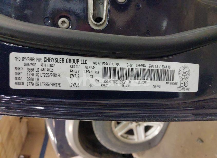 Photo 9 of 2012 Ram 1500 SLT (VIN 1C6RD7GT1CS316592)