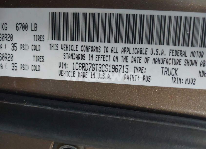 Photo 9 of 2012 Ram 1500 SLT (VIN 1C6RD7GT3CS196715)