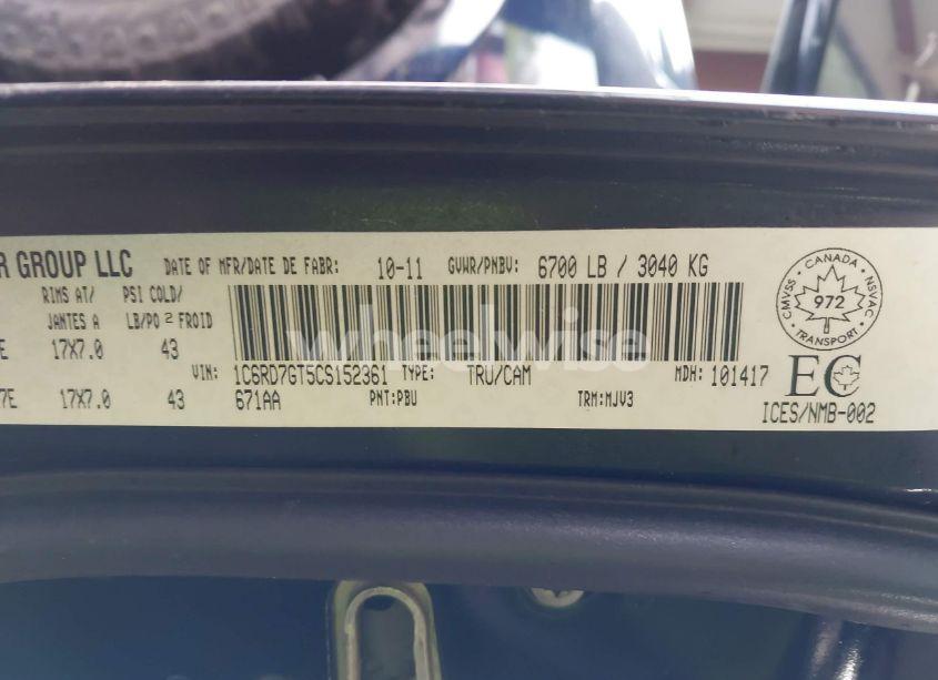 Photo 9 of 2012 Ram 1500 SLT (VIN 1C6RD7GT5CS152361)