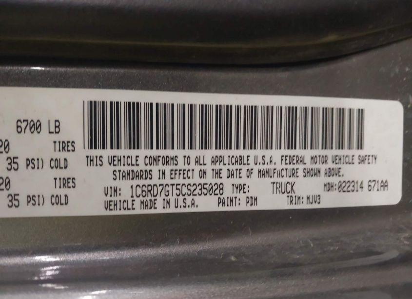 Photo 9 of 2012 Ram 1500 SLT (VIN 1C6RD7GT5CS235028)