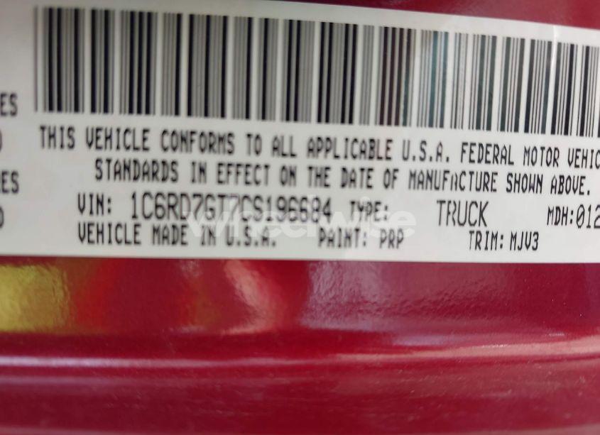 Photo 9 of 2012 Ram 1500 SLT (VIN 1C6RD7GT7CS196684)