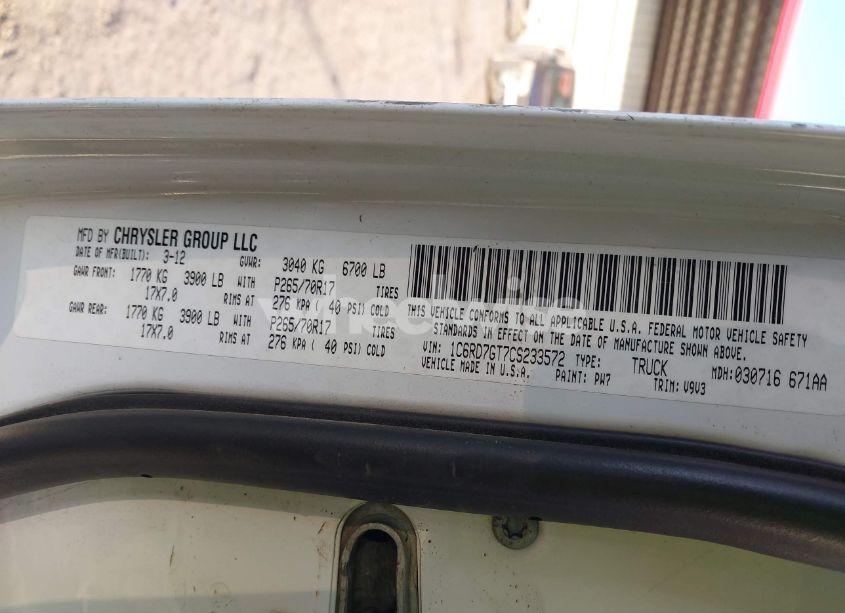 Photo 9 of 2012 Ram 1500 SLT (VIN 1C6RD7GT7CS233572)