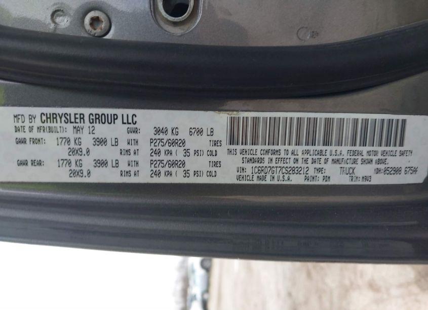 Photo 9 of 2012 Ram 1500 SLT (VIN 1C6RD7GT7CS283212)