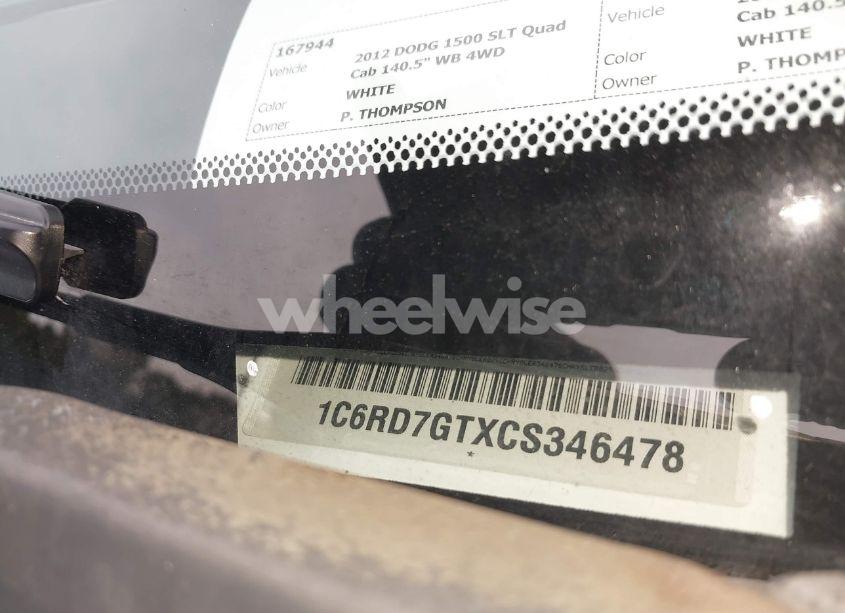 Photo 9 of 2012 Ram 1500 SLT (VIN 1C6RD7GTXCS346478)