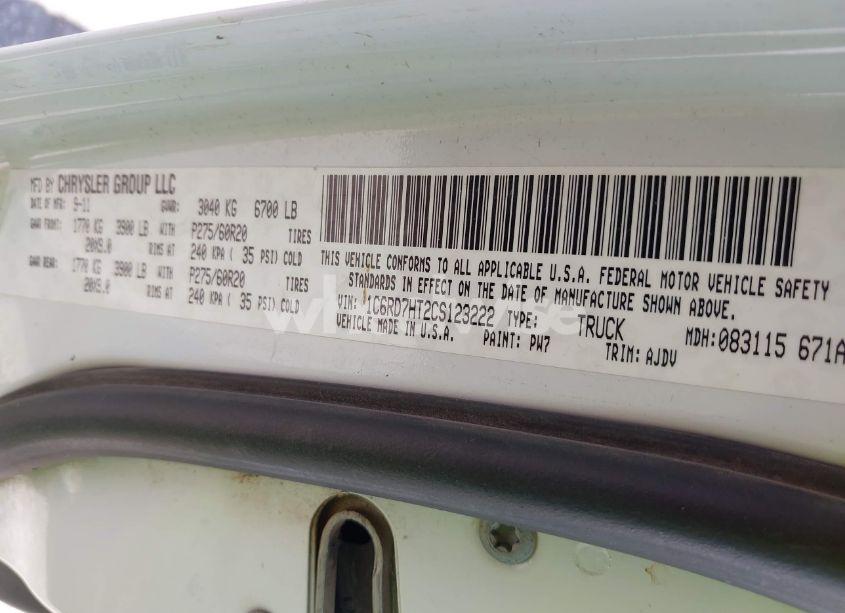 Photo 9 of 2012 Ram 1500 SPORT (VIN 1C6RD7HT2CS123222)