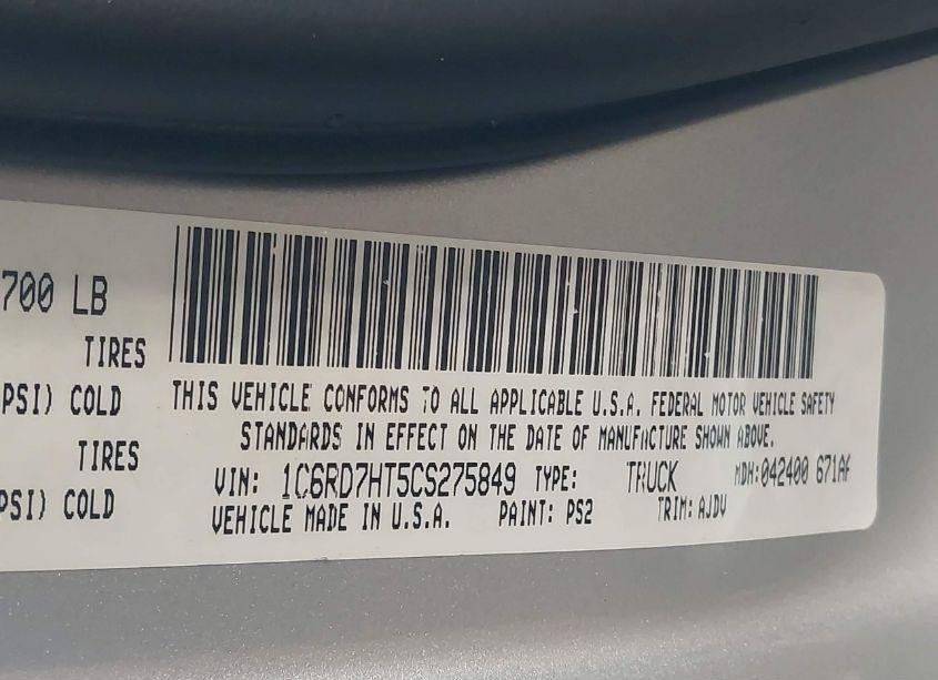 Photo 9 of 2012 Ram 1500 SPORT (VIN 1C6RD7HT5CS275849)