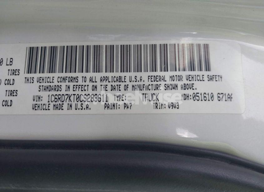 Photo 9 of 2012 Ram 1500 ST (VIN 1C6RD7KT0CS283611)