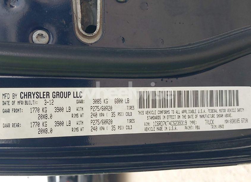 Photo 9 of 2012 Ram 1500 ST (VIN 1C6RD7KT4CS239319)