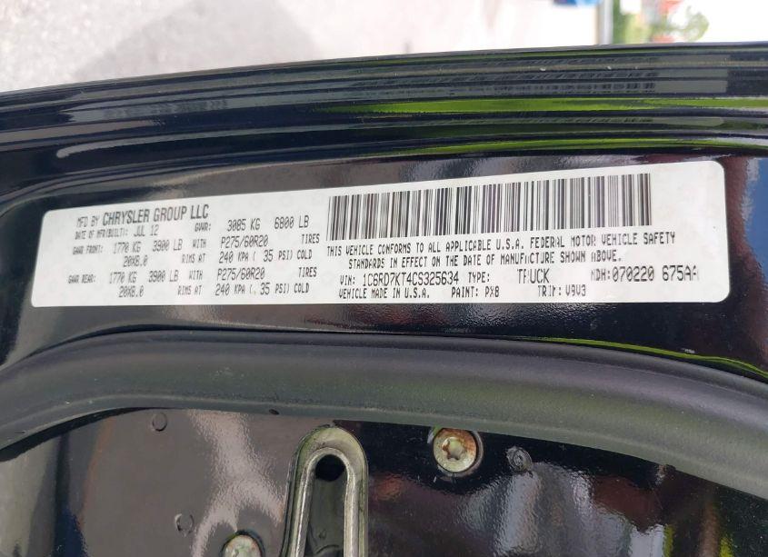 Photo 9 of 2012 Ram 1500 ST (VIN 1C6RD7KT4CS325634)