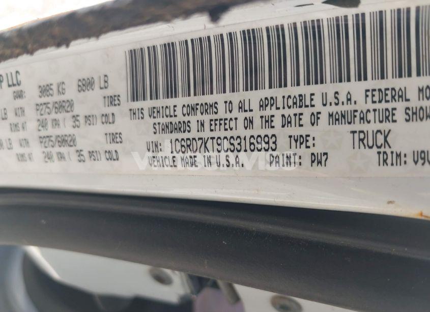 Photo 9 of 2012 Ram 1500 ST (VIN 1C6RD7KT9CS316993)