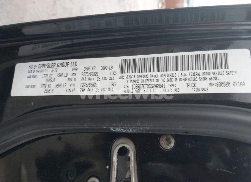 Photo 9 of 2012 Ram 1500 ST (VIN 1C6RD7KTXCS242841)