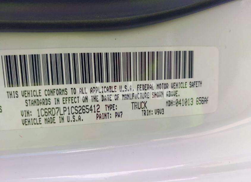 Photo 9 of 2012 Ram 1500 SLT (VIN 1C6RD7LP1CS265412)