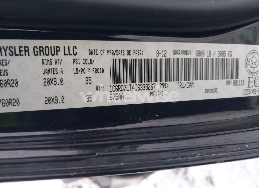 Photo 9 of 2012 Ram 1500 SLT (VIN 1C6RD7LT4CS338267)