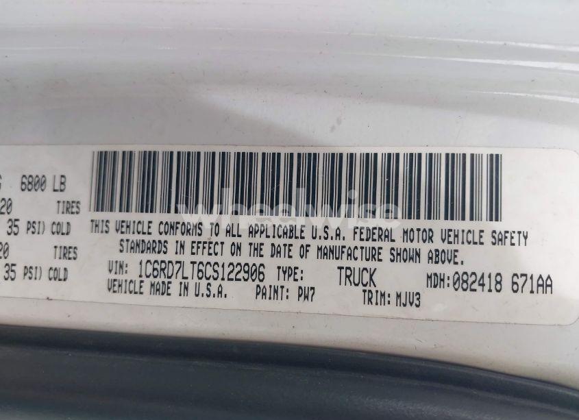 Photo 9 of 2012 Ram 1500 SLT (VIN 1C6RD7LT6CS122906)