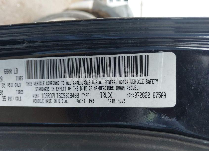 Photo 9 of 2012 Ram 1500 SLT (VIN 1C6RD7LT6CS318408)