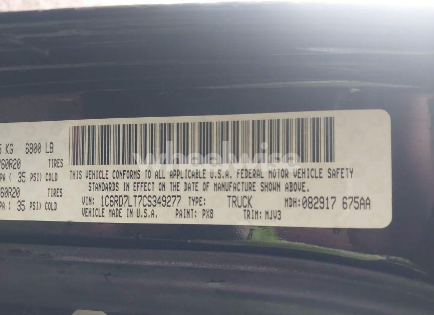 Photo 9 of 2012 Ram 1500 SLT (VIN 1C6RD7LT7CS349277)