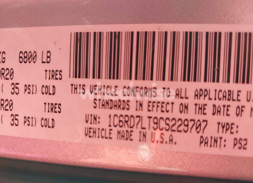 Photo 9 of 2012 Ram 1500 SLT (VIN 1C6RD7LT9CS229707)