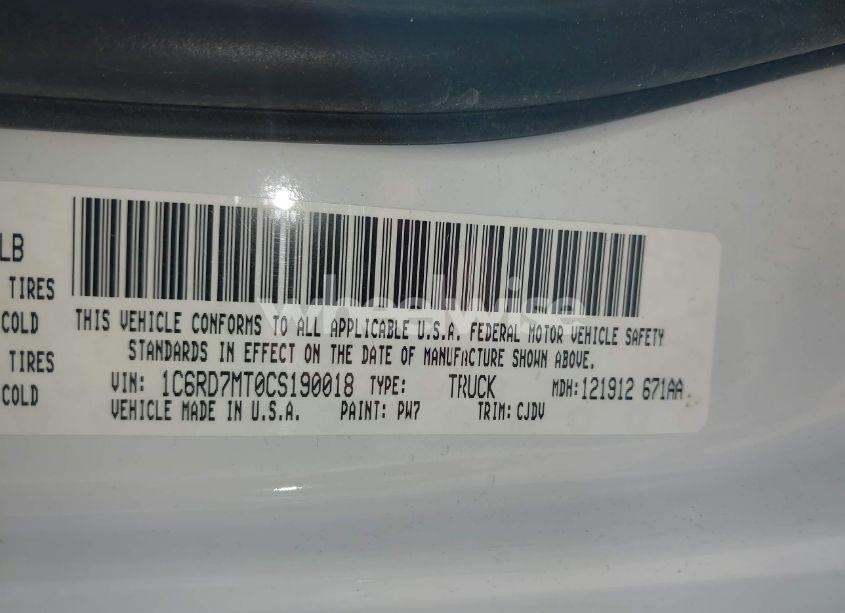 Photo 9 of 2012 Ram 1500 SPORT (VIN 1C6RD7MT0CS190018)