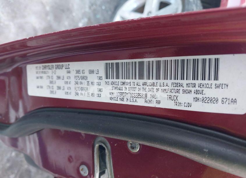 Photo 9 of 2012 Ram 1500 SPORT (VIN 1C6RD7MT1CS225018)