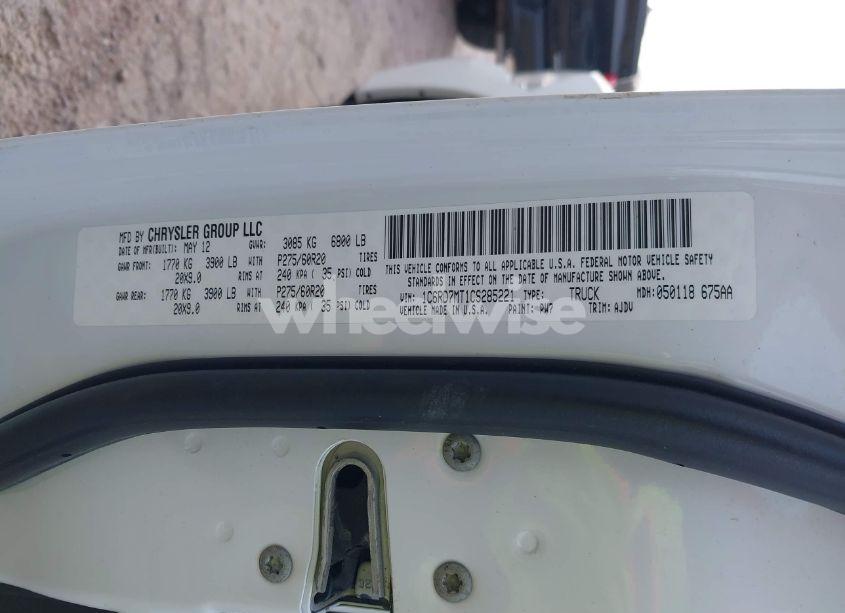 Photo 9 of 2012 Ram 1500 SPORT (VIN 1C6RD7MT1CS285221)