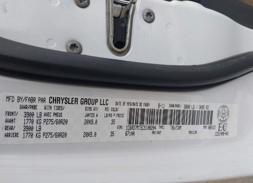 Photo 9 of 2012 Ram 1500 SPORT (VIN 1C6RD7MT5CS108204)