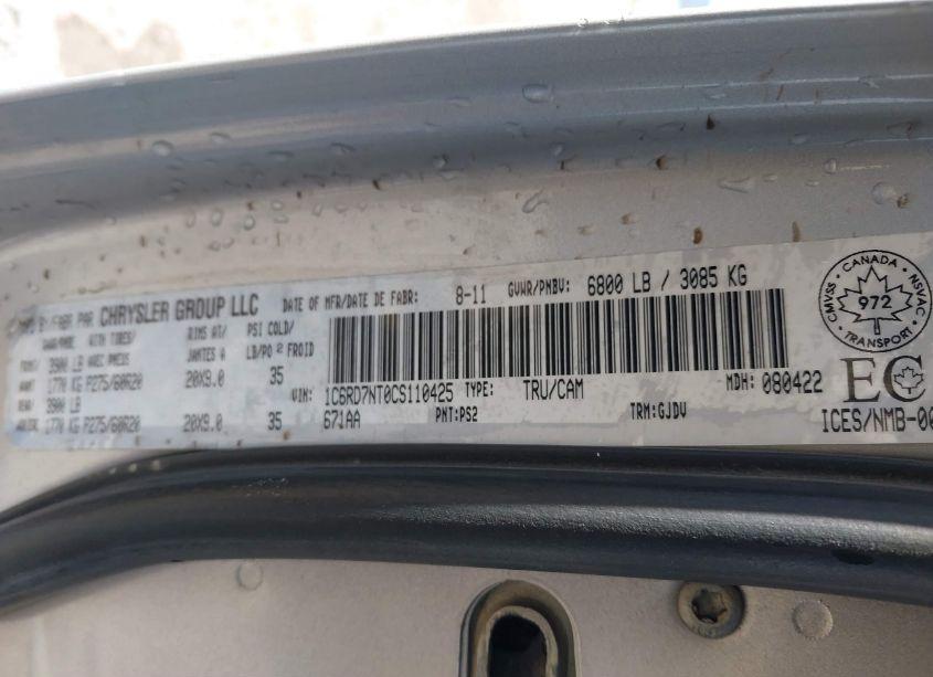 Photo 9 of 2012 Ram 1500 LARAMIE (VIN 1C6RD7NT0CS110425)