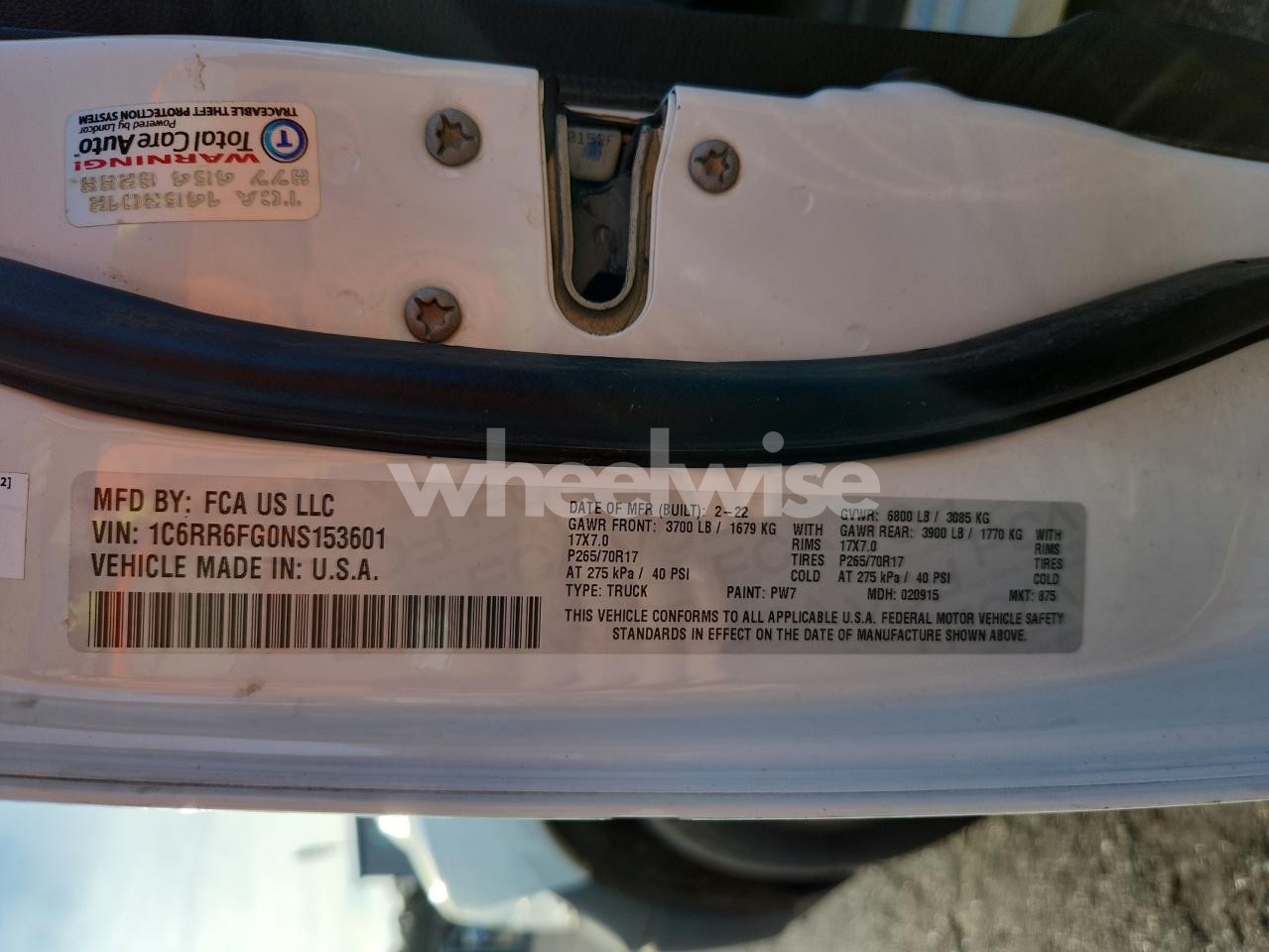 Photo 12 of 2022 RAM 1500 CLASSIC TRADESMAN (VIN 1C6RR6FG0NS153601)