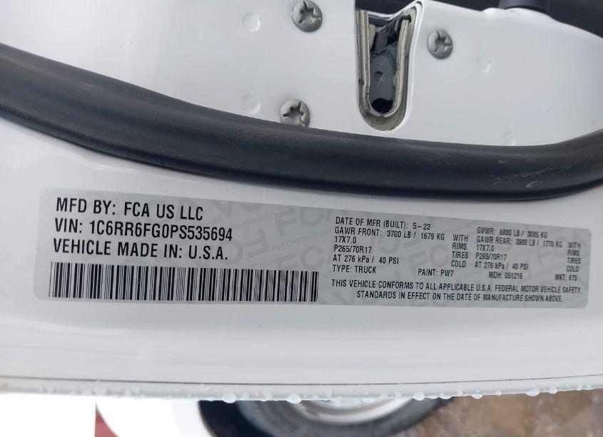 Photo 9 of 2023 Ram 1500 CLASSIC TRADESMAN 4X2 6'4 BOX (VIN 1C6RR6FG0PS535694)