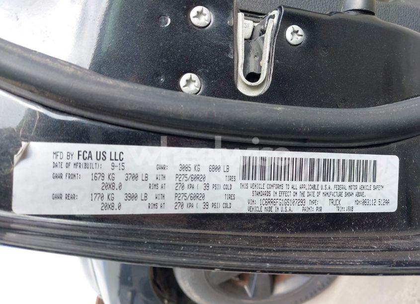 Photo 9 of 2016 Ram 1500 EXPRESS (VIN 1C6RR6FG1GS107293)