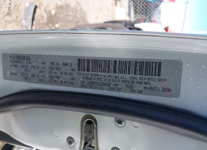 Photo 9 of 2018 Ram 1500 TRADESMAN 4X2 6'4 BOX (VIN 1C6RR6FG1JS304262)