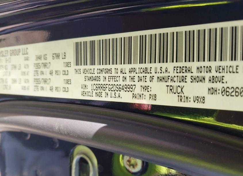 Photo 9 of 2013 Ram 1500 TRADESMAN (VIN 1C6RR6FG2DS649997)