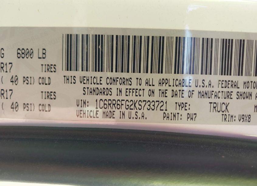 Photo 9 of 2019 Ram 1500 CLASSIC TRADESMAN 4X2 6'4 BOX (VIN 1C6RR6FG2KS733721)