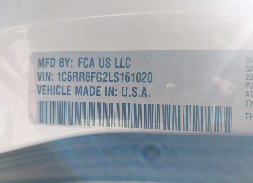 Photo 9 of 2020 Ram 1500 CLASSIC TRADESMAN 4X2 6'4 BOX (VIN 1C6RR6FG2LS161020)